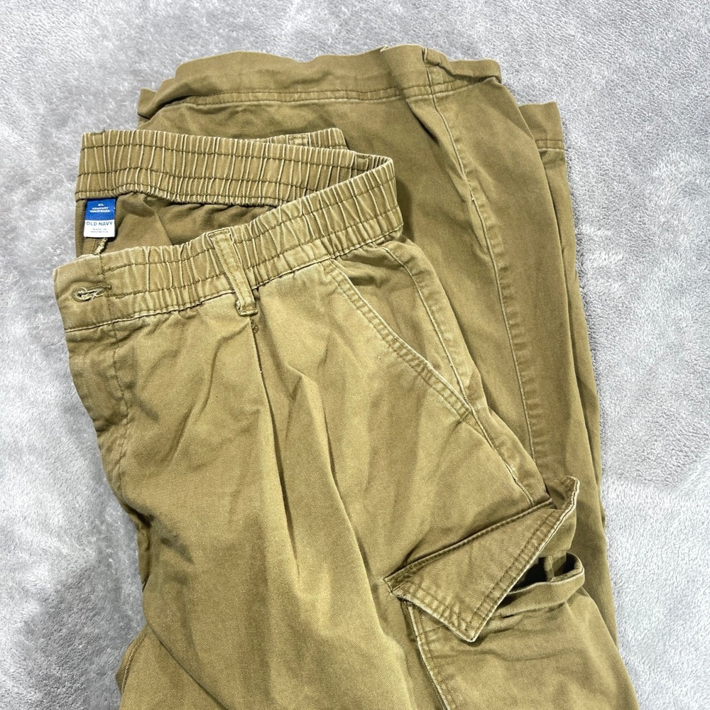 Old Navy Cargo Pants Mens XL‎ Brown Comfort Waistband Relaxed Wide Leg Utility